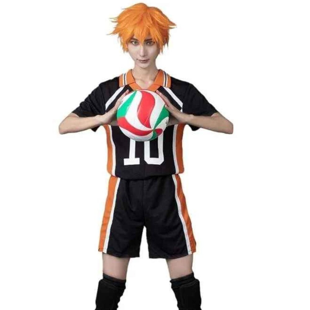 Unisex Cosplay - Haikyuu! Anime Jersey plus orange wig, Large (See description)